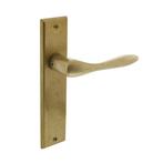 Deurklink Banaan met schild blind messing getrommeld, Doe-het-zelf en Bouw, Ophalen of Verzenden, Nieuw, Koper of Messing, Klink of Kruk