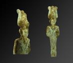 Oud-Egyptisch Brons Beeldje van de God Osiris, Heer van de, Antiek en Kunst