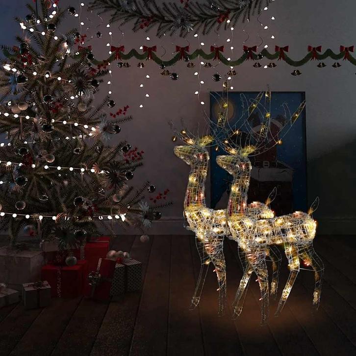 vidaXL Kerstversiering rendier 2 st meerkleurig 120 cm acryl, Diversen, Kerst, Nieuw, Verzenden