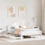 vidaXL Bedframe met lades massief grenenhout wit 140x200 cm, Verzenden, Nieuw