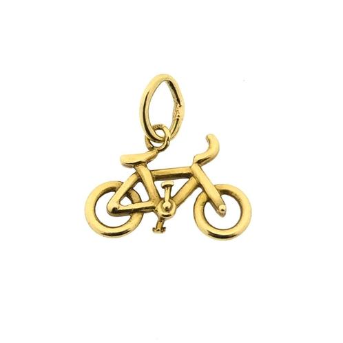 Gouden hanger van een wielrenfiets (Wielren fiets, geelgoud), Handtassen en Accessoires, Bedels, Gebruikt, Overige merken, Goud