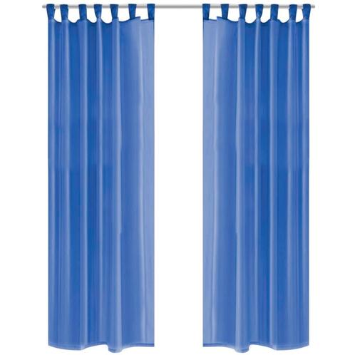 vidaXL Gordijnen voile 140x225 cm koningsblauw 2 st, Huis en Inrichting, Stoffering | Gordijnen en Lamellen, Nieuw, Verzenden
