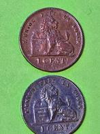 België. Leopold I. 1 Cent 1836 over 1/2 cent NL + 1862 met