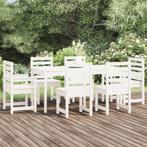 vidaXL 7-delige Tuinset massief grenenhout wit, Tuin en Terras, Tuinsets en Loungesets, Verzenden, Nieuw, Tuinset