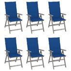 vidaXL Chaises inclinables de jardin 6 pcs avec coussins, Verzenden