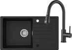 Spoelbak - Wasbak - Gootsteen - 78x45 cm - Zwart - CECIPA, Verzenden