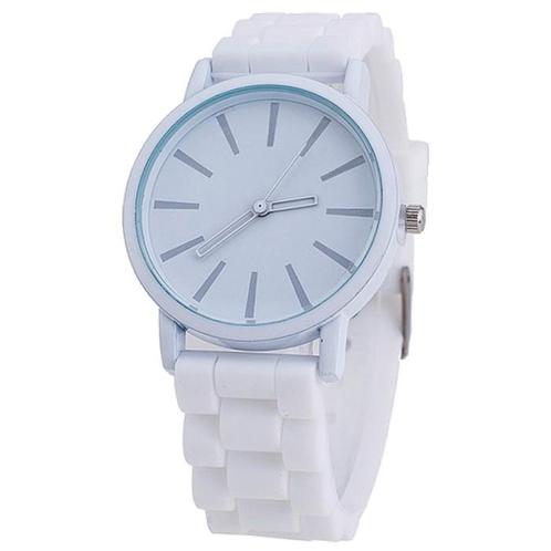 Fako® - Horloge - Siliconen - Stripes - Wit, Handtassen en Accessoires, Horloges | Dames, Verzenden