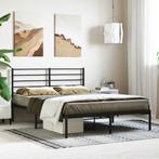 vidaXL Bedframe met hoofdbord metaal zwart 160x200 cm, Huis en Inrichting, Slaapkamer | Bedden, Verzenden, Nieuw
