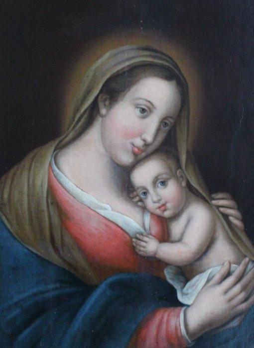 Europese school (XVIII) - Madonna mit Kind, Antiek en Kunst, Kunst | Schilderijen | Klassiek