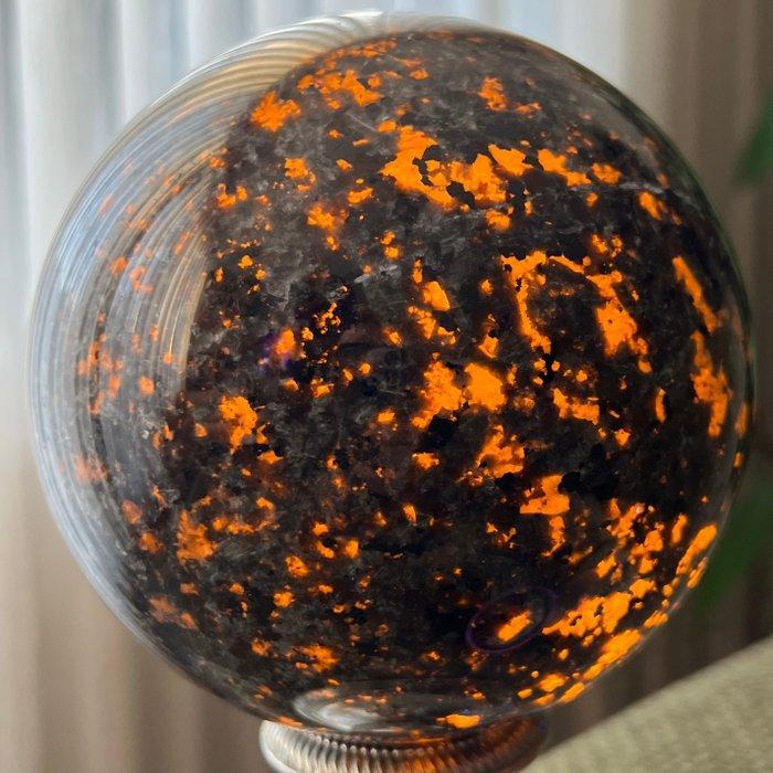 Fijn gepolijste grote Yooperlite-bol - Hoogte: 13.8 cm -, Verzamelen, Mineralen en Fossielen