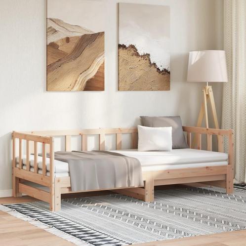 vidaXL Slaapbank uitschuifbaar 2x(80x200) cm massief, Huis en Inrichting, Slaapkamer | Bedden, Nieuw, Verzenden