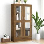 vidaXL Vitrinekast 82,5x30,5x150 cm bewerkt hout bruin, Verzenden, Nieuw