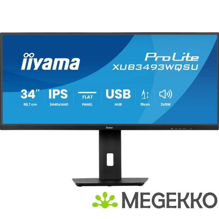 Iiyama ProLite XUB3493WQSU-B6 34  UltraWide Quad HD 120Hz, Computers en Software, Overige Computers en Software, Nieuw, Verzenden