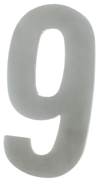 Huisnummer 9 130 mm rvs, Doe-het-zelf en Bouw, Hang- en Sluitwerk, Klink of Kruk, Nieuw, Overige materialen