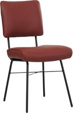 Rode leren industriële design eetkamerstoel - Toledo Leer, Huis en Inrichting, Stoelen, Overige kleuren, Nieuw, Ophalen of Verzenden