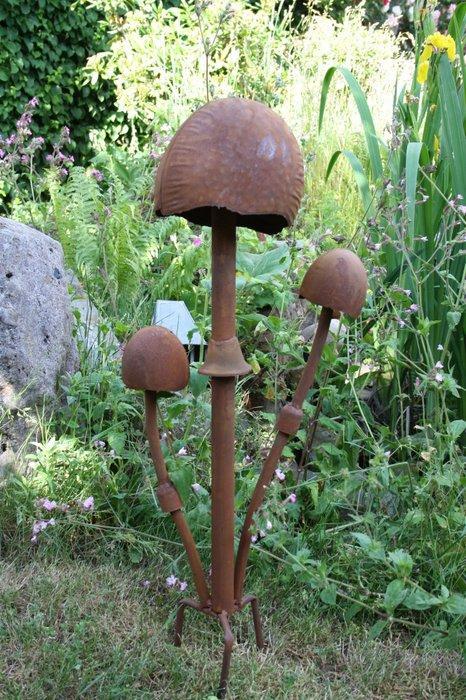 sculptuur, GARDEN DECORATION MUSHROOMS - 70 cm - IJzer, Antiek en Kunst, Curiosa en Brocante