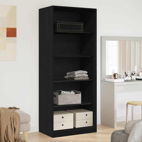 vidaXL Kledingkast Zwart eikenhout 80 x 50 x 200 cm Bewerkt, Huis en Inrichting, Kasten | Kleerkasten, Nieuw, Verzenden