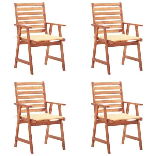 vidaXL Tuinstoelen 4 st met kussens massief acaciahout, Tuin en Terras, Tuinstoelen, Nieuw, Verzenden