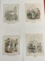 J. J. Grandville (XIX) - Lot de 4 gravures - Les Fleurs, Antiquités & Art, Antiquités | Autres Antiquités