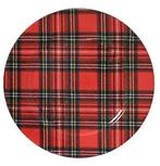 Onderbord Tartan Schotse ruit Rood blok 33 cm rond kunststof, Nieuw