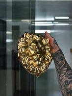 Reliëf, Golden Lion Wall Sculpture - 23 cm - beton, Gips -