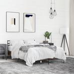 vidaXL Bedframe bewerkt hout metaal bruin eikenkleur 120x200, Verzenden, Nieuw
