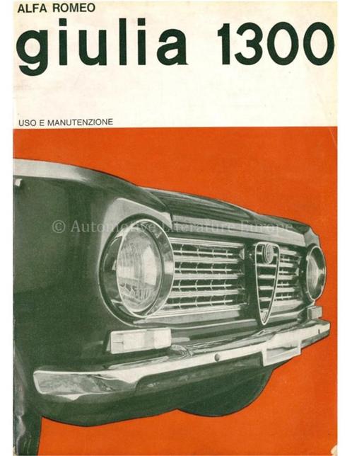 1964 ALFA ROMEO GIULIA 1300 INSTRUCTIEBOEKJE ITALIAANS, Autos : Divers, Modes d'emploi & Notices d'utilisation