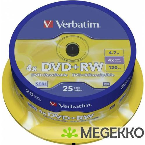 Verbatim DVD+RW 4X 25st. Spindle, Computers en Software, Overige Computers en Software, Nieuw, Verzenden