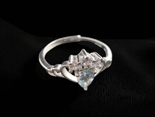 Zonder Minimumprijs - Ring Zilver - 0.36ct. tw. Aquamarijn -, Handtassen en Accessoires, Ringen