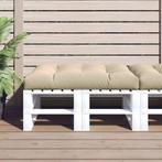 vidaXL Palletkussen 120x80x12 cm stof beige, Huis en Inrichting, Woonaccessoires | Kussens, Verzenden, Nieuw
