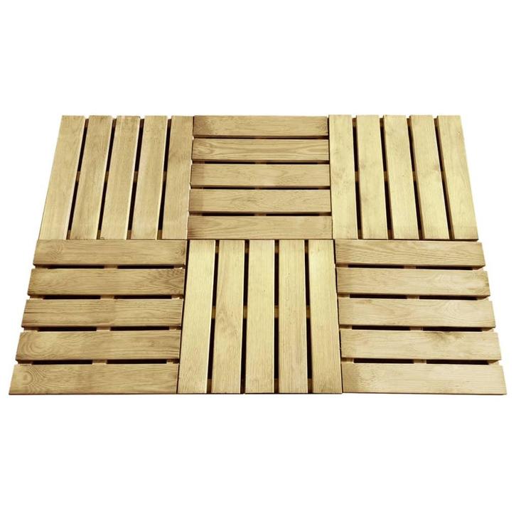 vidaXL Terrastegels 6 st 50x50 cm hout groen, Doe-het-zelf en Bouw, Vloerdelen en Plavuizen, Nieuw, Verzenden