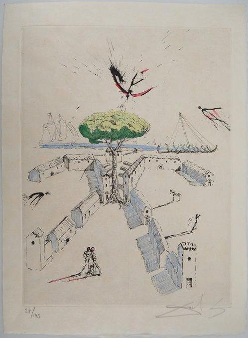 Salvador Dali (1904-1989) - Paysage surréaliste, Antiquités & Art, Antiquités | Autres Antiquités