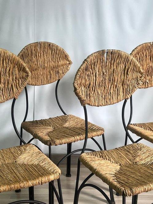 Cappellini - Tom Dixon - Stoel (4) - Banaan - IJzer, riet, Antiek en Kunst, Antiek | Meubels | Stoelen en Sofa's