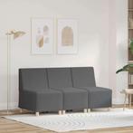 vidaXL Modulaire Sofa Eenheid Armless 3 pcs Donkergrijs, Huis en Inrichting, Verzenden, Nieuw