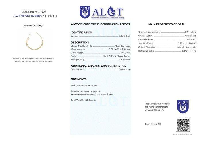 Zonder minimumprijs - Armband Zilver - Opal - Certified, Bijoux, Sacs & Beauté, Bracelets