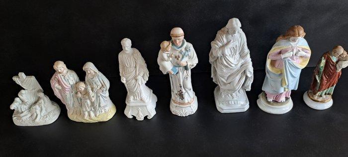 Beeldje - 7 stuks heiligbeeldjes (7) - Biscuit porselein, Antiek en Kunst, Antiek | Boeken en Manuscripten