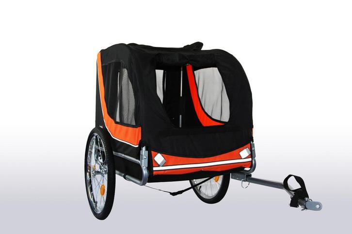 Fietskar hondenkar - opvouwbaar - oranje zwart - max 40 kg, Fietsen en Brommers, Fietsaccessoires | Aanhangwagens en Karren, Nieuw