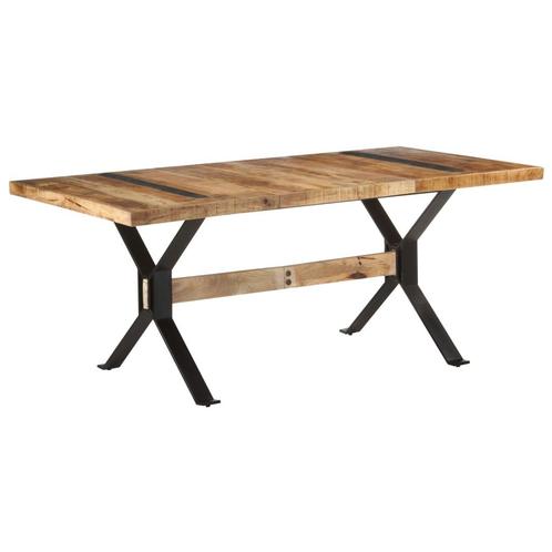 vidaXL Eettafel 180x90x76 cm ruw mangohout, Huis en Inrichting, Tafels | Eettafels, Nieuw, Verzenden