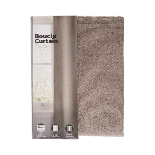 Kant-en-klaar bouclé gordijn - Taupe - 140 x 260 cm | dim, Auto-onderdelen, Interieur en Bekleding, Nieuw, Verzenden