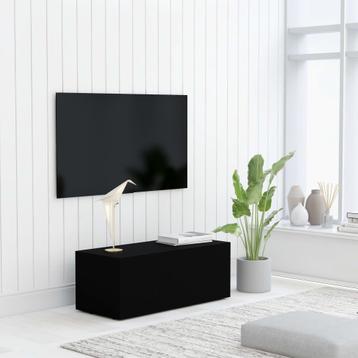 vidaXL Tv-meubel 80x34x30 cm bewerkt hout zwart, Huis en Inrichting, Kasten |Televisiemeubels, Verzenden, Nieuw