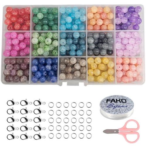 Fako Bijoux® - DIY Glas Kralen Set - Glaskralen Marmer, Hobby en Vrije tijd, Kralen en Sieraden maken, Verzenden