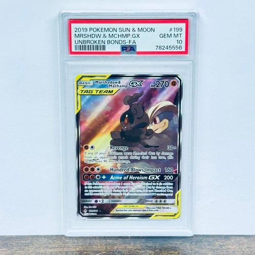 Pokémon Graded card - Marshadow & Machamp GX - Unbroken, Hobby en Vrije tijd, Verzamelkaartspellen | Pokémon