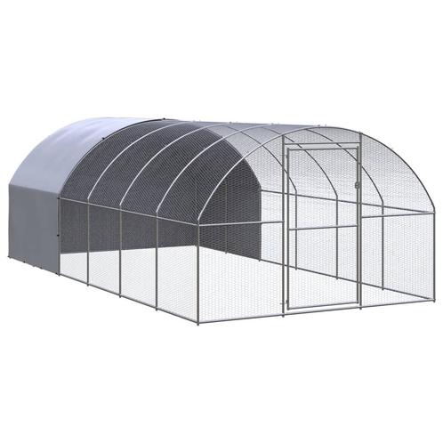 vidaXL Kippenren 3x6x2 m gegalvaniseerd staal, Dieren en Toebehoren, Knaagdieren en Konijnen | Hokken en Kooien, Nieuw, Verzenden