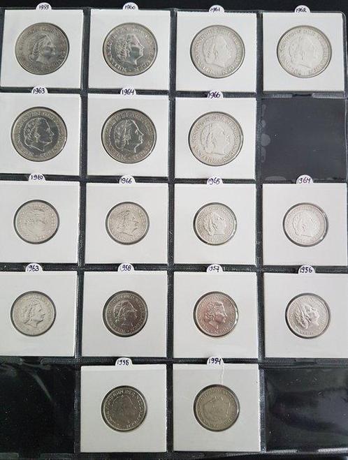 Nederland. 1, 2 1/2 Gulden 1954/1967  (Zonder Minimumprijs), Postzegels en Munten, Munten | Nederland