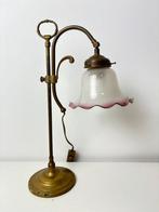 Lamp - Vintage Franse tafellamp - Brons, Glas, Messing, Antiquités & Art