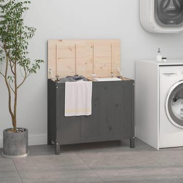 vidaXL Wasmand 88,5x44x76 cm massief grenenhout grijs, Huis en Inrichting, Verzenden, Nieuw