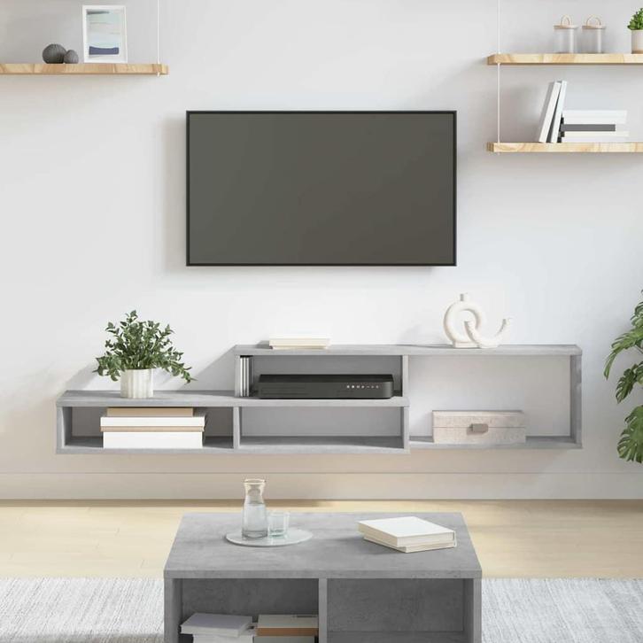 vidaXL Wand TV Stand 150 x 25 x 28,5 cm Bewerkt hout, Huis en Inrichting, Kasten |Televisiemeubels, Nieuw, Verzenden