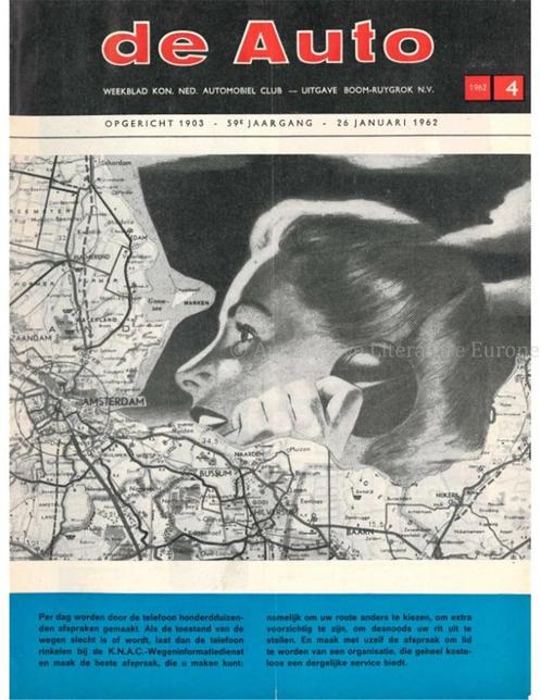 1962 DE AUTO MAGAZINE 04 NEDERLANDS, Boeken, Auto's | Folders en Tijdschriften