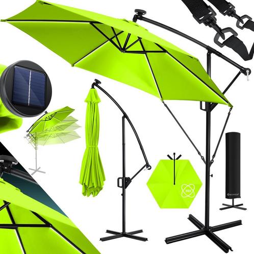 KESSER® Zweefparasol - LED Solar - 350cm x 350cm - Tuinparas, Huis en Inrichting, Woonaccessoires | Overige, Verzenden