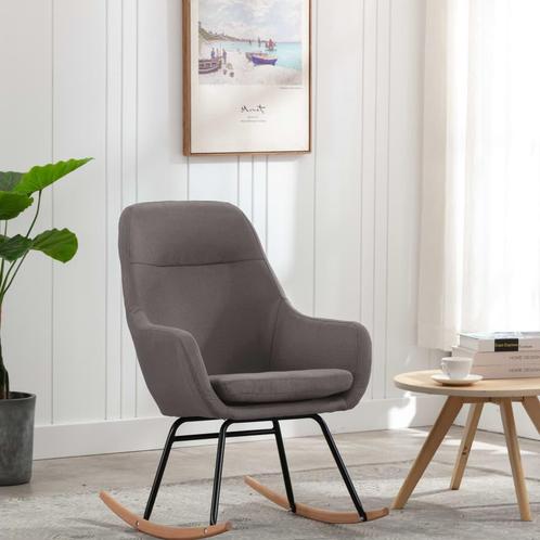 vidaXL Schommelstoel stof lichtgrijs, Huis en Inrichting, Stoelen, Nieuw, Verzenden